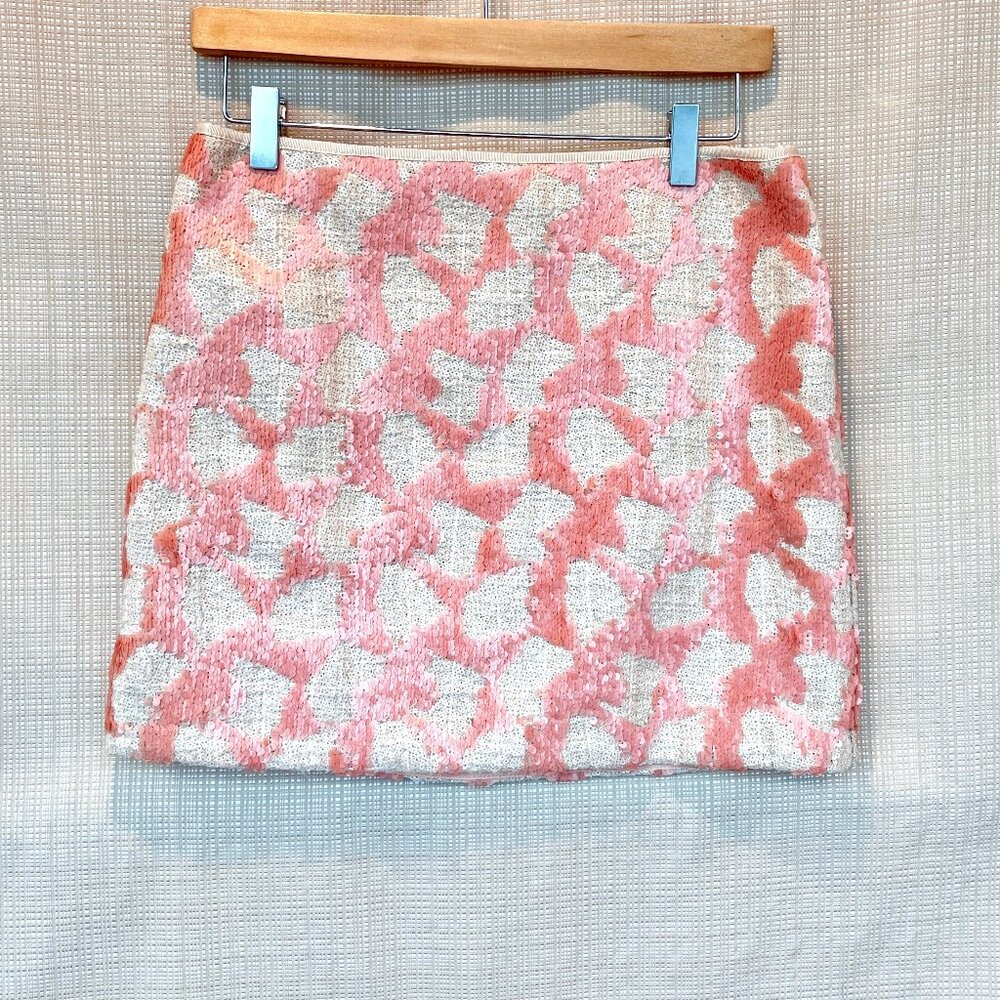 Banana Republic Sequins Mini Skirt Pastel Pink and Cream Sequins Maximalist